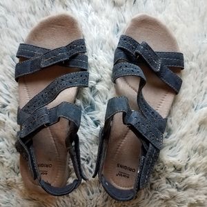 Earth Origins Blue Velcro Strap Sandals Size Women's 9.5